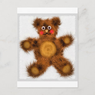 Cartão Postal De Convite Brinquedo Urso de Pelúcia Fofo para Chás de Bebê