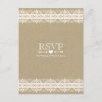 Brown Paper & Lace Natural Rustic Weding RSVP