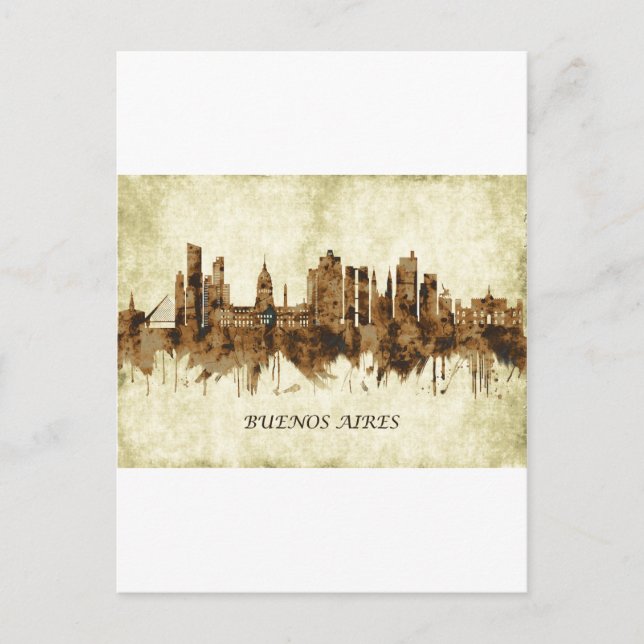 Cartão Postal De Convite Buenos Aires Argentina Cityscape (Frente)