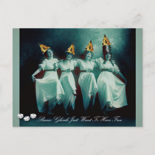 Cartão Postal De Convite Bunco Ghouls Só Quer Se Divertir Convidando