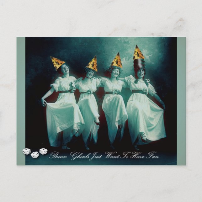 Cartão Postal De Convite Bunco Ghouls Só Quer Se Divertir Convidando (Frente)