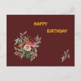 Cartão Postal De Convite Buquê de rosas