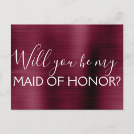 Cartão Postal De Convite Burgundy Purple Elegante e Madrinha de casamento m