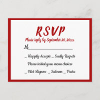 Burgundy Vermelho RSVP Festa de Casamento Outono C