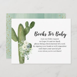 Cartão Postal De Convite Cactus Taco sobre amor White Flowers Livros para b
