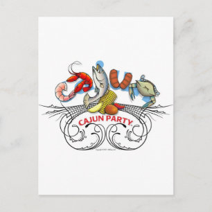 Cartão Postal De Convite Cajun-Party-WLG-20110531