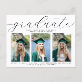 Cartão Postal De Convite Caligrafia Elegante - Graduação Minimalista 3 Foto