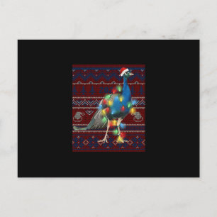 Cartão Postal De Convite Camisa de Natal Luzes de Pavão Amante de Cabra