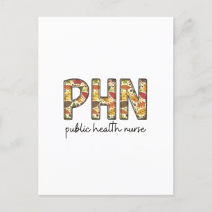 Cartão Postal De Convite Camiseta de Enfermeira de Saúde Pública PHN RN Enf