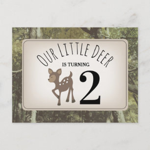 Cartão Postal De Convite Camouflage Deer Birthday
