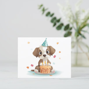 Cartão Postal De Convite Cãozinho de aniversário