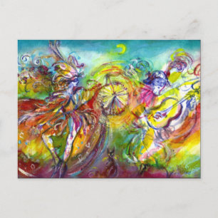 Cartão Postal De Convite CARNAVAL ITALIANO / Mascarada Dança e Música