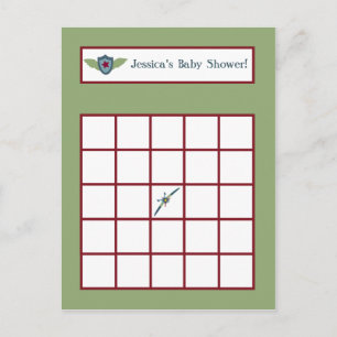 Cartão Postal De Convite Cartão de Bingo Vintage para Avião Escrito