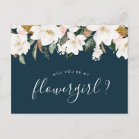 cartão de florista com flores de magnólia