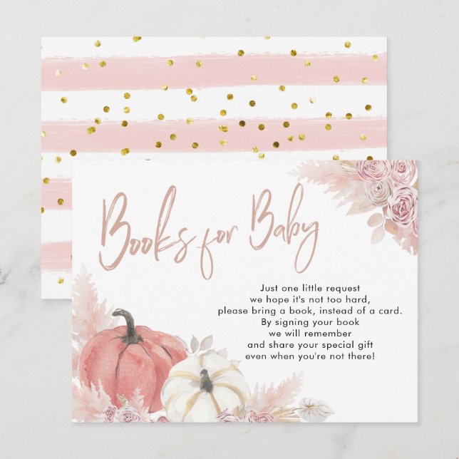 Cartão Postal De Convite Cartão de Livros de Outono Boêmio para Bebê (Frente/Verso)