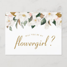 cartão de magnólia floral você será minha Flowergi