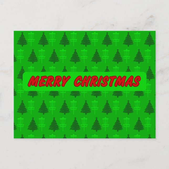 Cartão Postal De Convite Cartão de Natal de árvore de golfe e cesto (Frente)