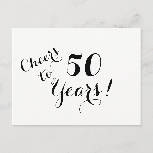 Cartão Postal De Convite Cartão de Posto de 50 anos de apoio (Frente)