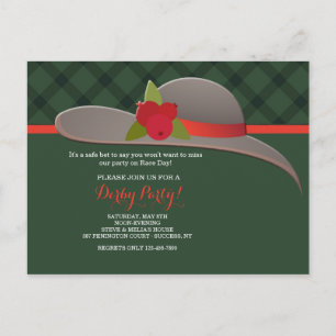 Cartão Postal De Convite Cartão de Posto Derby Hat