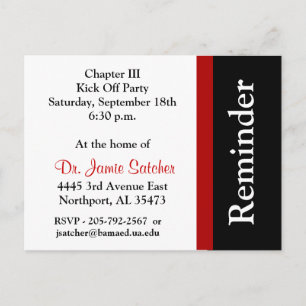 Cartão Postal De Convite Cartão de Posto Lembrete5