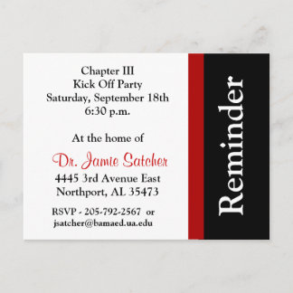 Cartão Postal De Convite Cartão de Posto Lembrete5