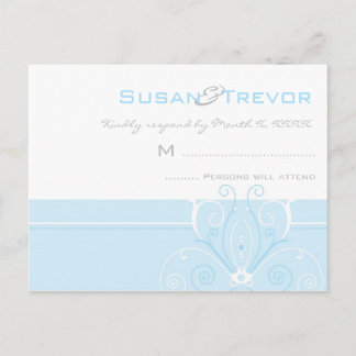 Cartão Postal De Convite Cartão de Posto RSVP de Casamento - Deco Moderno