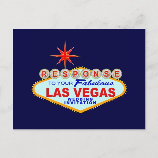 Cartão Postal De Convite Cartão de Resposta de Casamento de Las Vegas (Cart (Frente)