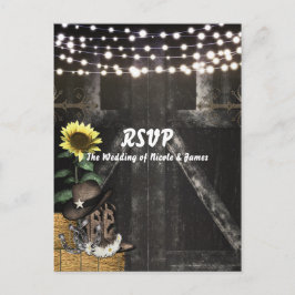 Cartão Postal De Convite Cartão de Resposta de Casamento Rústico Country We