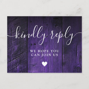 Cartão Postal De Convite Cartão de Resposta de Pedido de Música de Madeira 