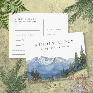 Cartão Postal De Convite Cartão de Resposta de Pedido de Música de Montanha