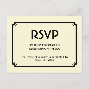 Cartão Postal De Convite Cartão de resposta do gabinete retrô de arte feltr