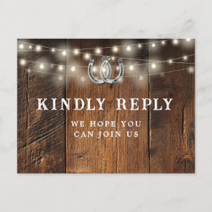 Cartão Postal De Convite Cartão de Resposta Luminária de Madeira com Pedido