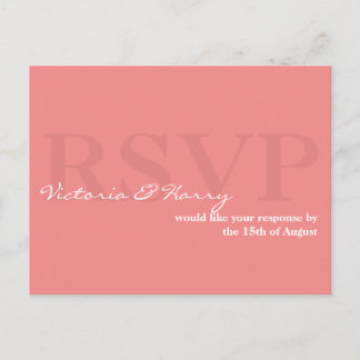Cartão Postal De Convite Cartão de resposta simples de casamento RSVP cor-d