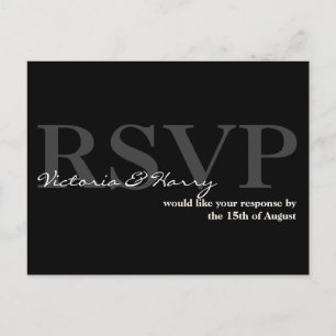 Cartão Postal De Convite Cartão de resposta simples de casamento RSVP de na
