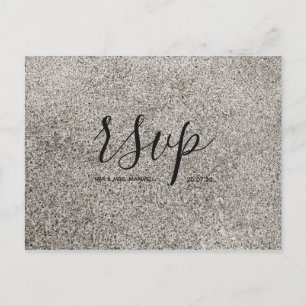 Cartão Postal De Convite Cartão de RSVP de casamento   Textura Concrete Scr