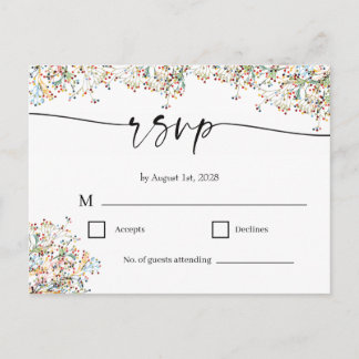 Cartão Postal De Convite Cartão de RSVP Minimalista Elegante