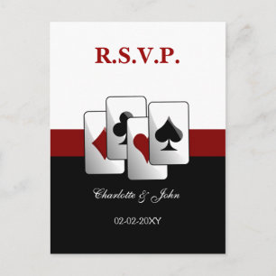 Cartão Postal De Convite Cartão do rsvp do casamento de Vegas
