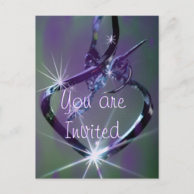 Cartão Postal De Convite Cartão-postal beija-flor lavanda e azul-turquesa - (Frente)