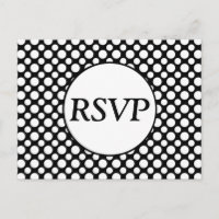 Cartão-postal Bolinhas Branco Personalizado RSVP