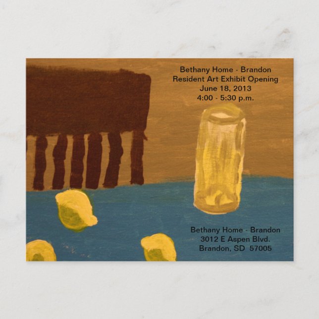 Cartão Postal De Convite Cartão-postal de Abertura de Arte (Frente)