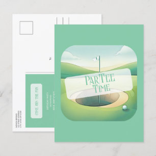 Cartão Postal De Convite Cartão-postal de Aniversário do Tema Golf