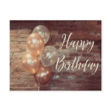 Cartão-postal de aniversário feliz e bonito