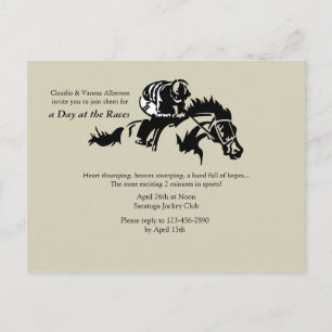 Cartão Postal De Convite Cartão-postal de Cavalo e Jockey
