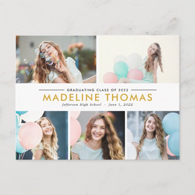 Cartão Postal De Convite Cartão-postal de gradação de colagem limpa (Frente)