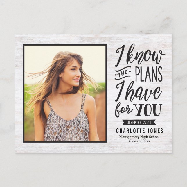 Cartão Postal De Convite Cartão-postal de graduação de Formando fiel (Frente)