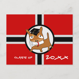 Cartão Postal De Convite Cartão-postal de Licenciamento Puppy Red 1