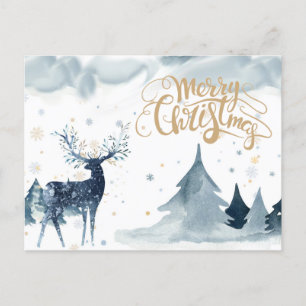 Cartão Postal De Convite Cartão-postal de Natal para Berrendas de Aquarela