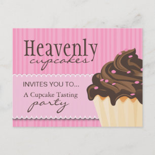 Cartão Postal De Convite Cartão-postal de padaria rosa-claro