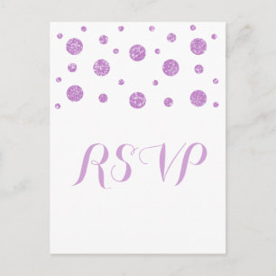 Cartão Postal De Convite Cartão-postal de Resposta de Confetti com Glitter 