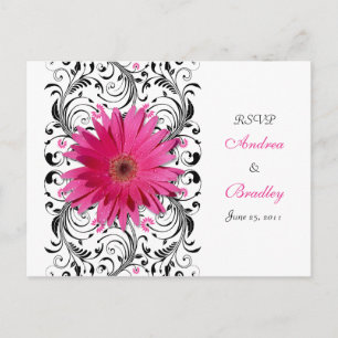 Cartão Postal De Convite Cartão-postal de resposta RSVP de Casamento de Ger
